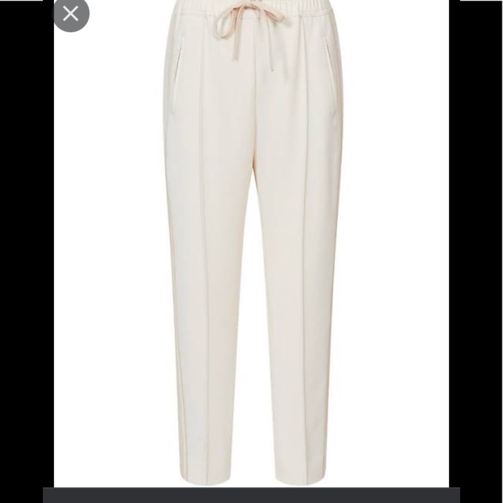 PLEIN SUD LEATHER SIDE STRIPE NWT DRAWSTRING ATHLEISURE PANTS SIZE MEDIUM